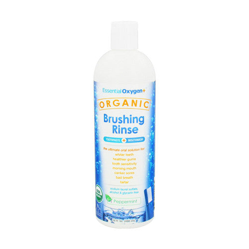 Essential Oxygen Organic Brushing Rinse, Peppermint - 16 Oz